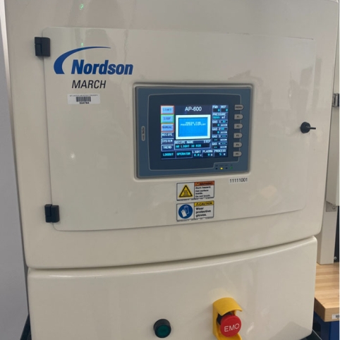     Automated adhesive dispense machine     Auger and air pressure epoxy dispense     Software-controlled position and adhesive volume     Adhesive curing in place