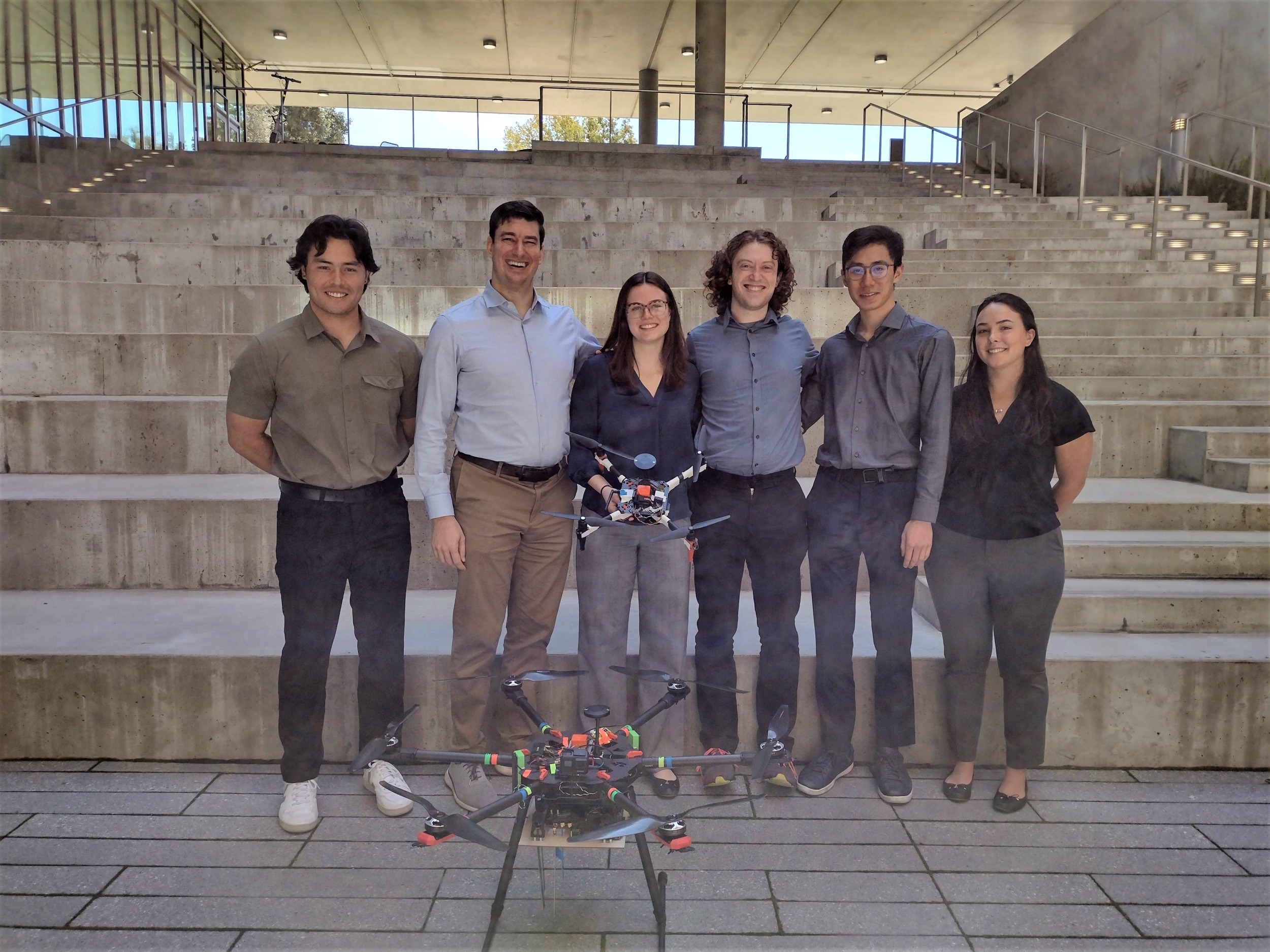 Team photo of the Harvey Mudd student team and Professor.