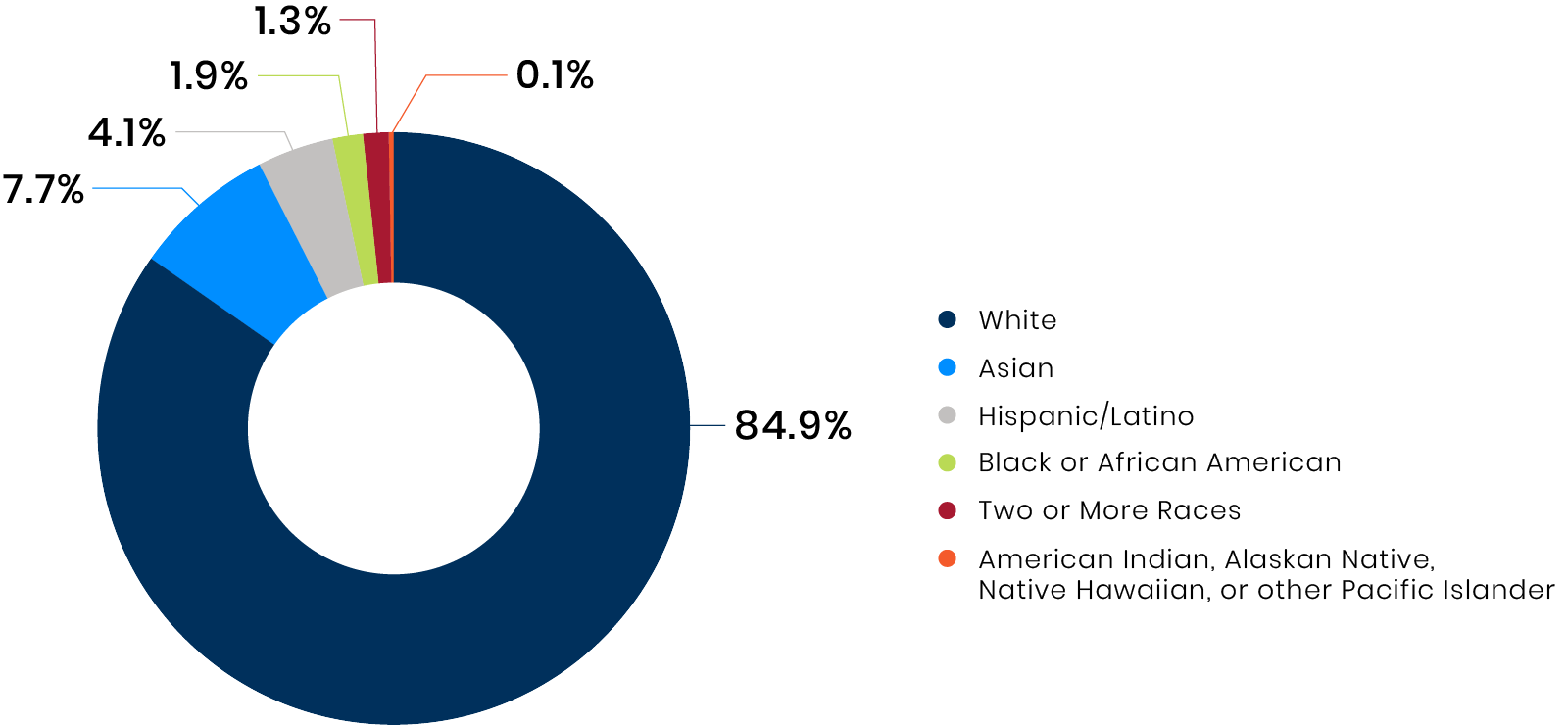 Race and ethnicity doughnut pie chart