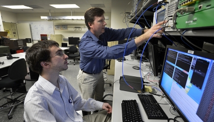 Staff can use a private wireless network to research mobile device technology in the Mobile Device Lab.  
