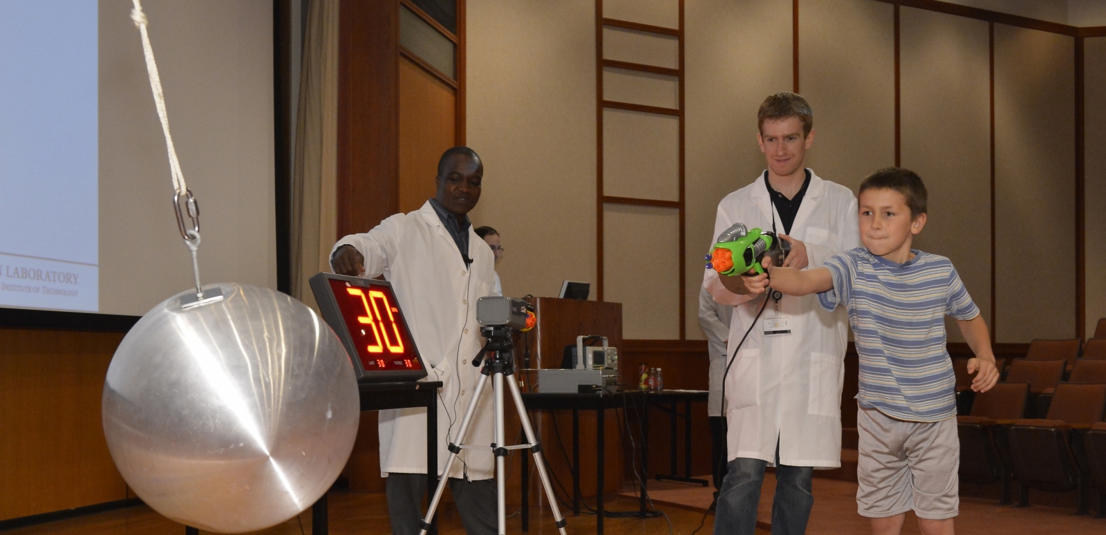 In our demonstration on radar systems, Science on Saturday participants learn how radar measures speed of a moving object. 