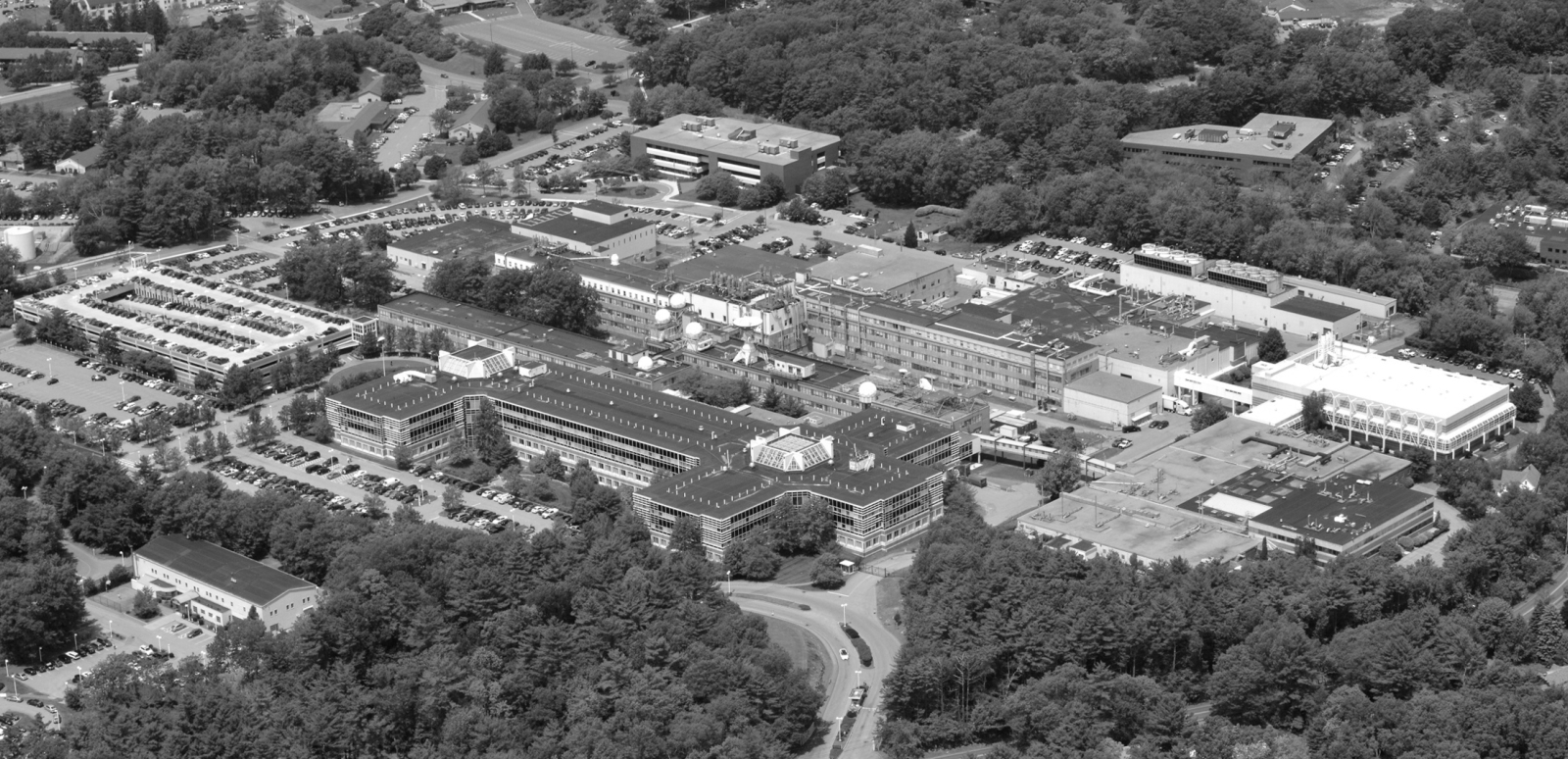 An arial view of MIT Lincoln Laboratory