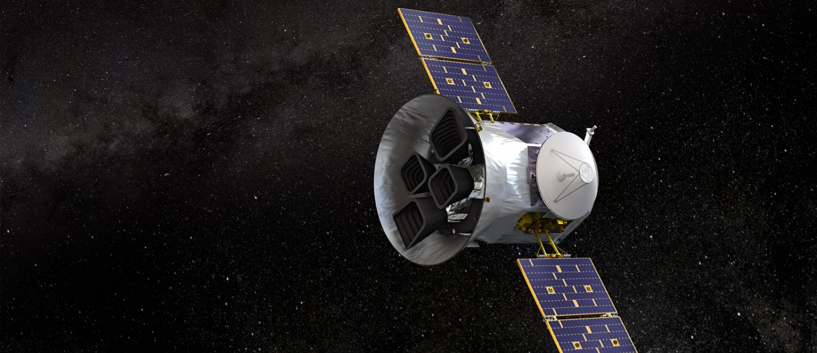 3D Rendering of the Transitioning Exoplanet Survey Satellite (TESS)