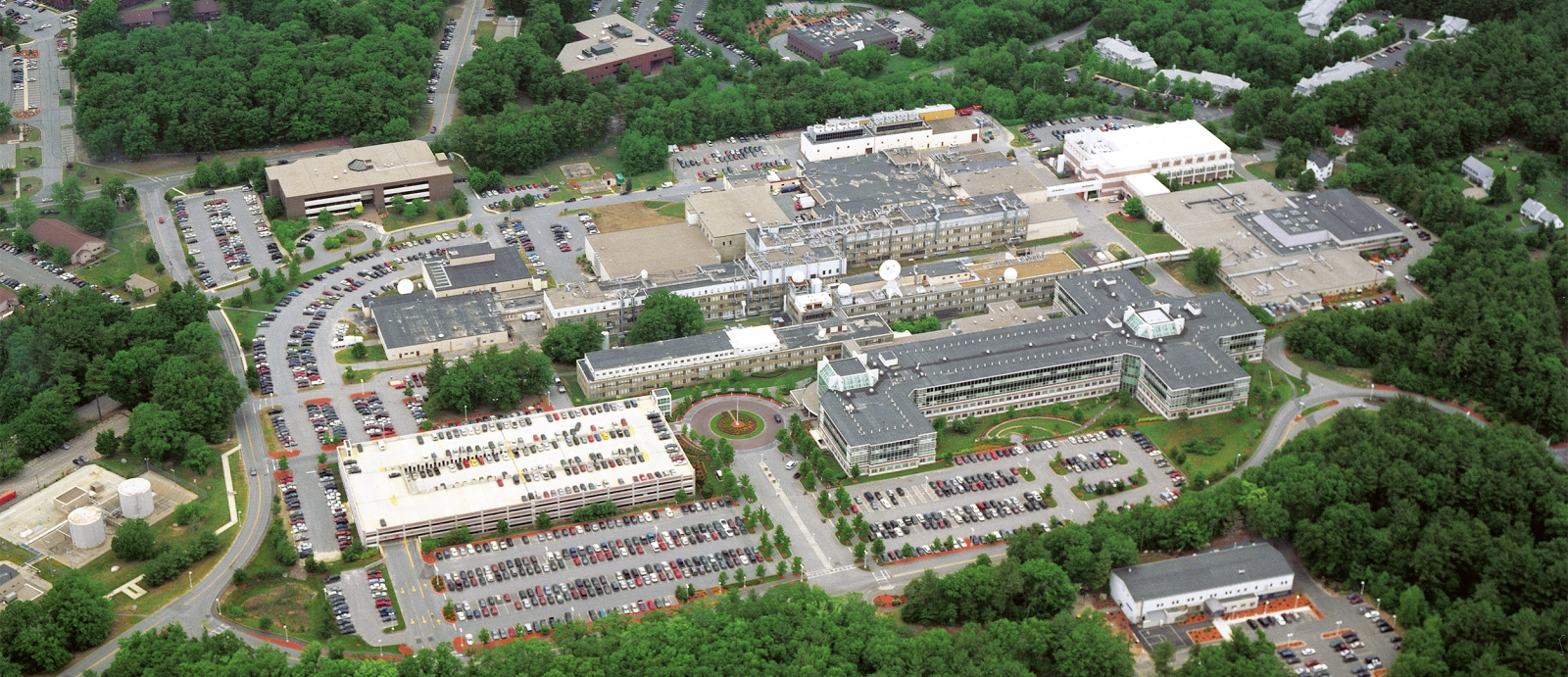 The Lincoln Laboratory main campus in Lexington, Massachusetts, comprises 17 buildings.