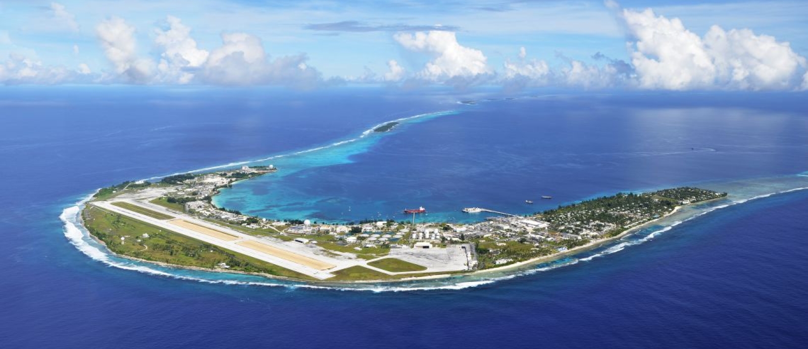 Panoramic aerial view of Kwajalein Field Site
