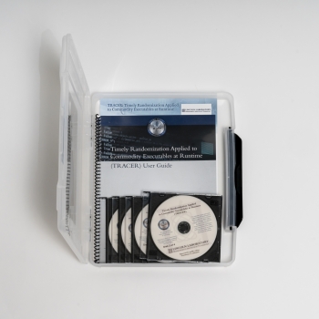 TRACER (Timely Randomization Applied to Commodity Executables at Runtime) software, seen in its packaging above, is straightforward to install on systems running Windows.