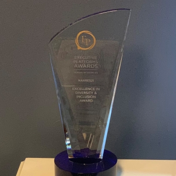 Chevy Cleaves, Chief Diversity and Inclusion Officer, received the award on behalf of Lincoln Laboratory at a ceremony in December, 2021.