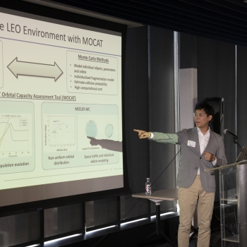 Daniel Jang presents his Lincoln Scholars research on space debris.
