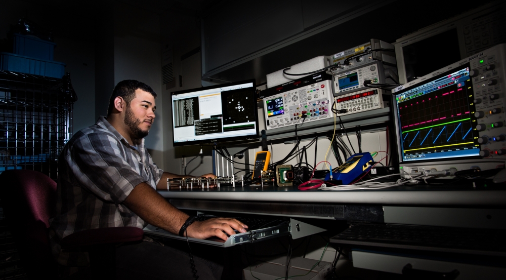 AFCEA intern Darian Rivera spent his summer in our Active Optical Systems Group, modifying firmware in an existing camera to calculate a real-time centroid.