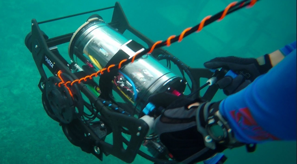 Video of robotic prototype that can map an undersea domain.