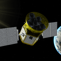 TESS's cameras, which will monitor planets passing in front of stars, were designed and built by Lincoln Laboratory engineers. Illustration: Chester Beals 