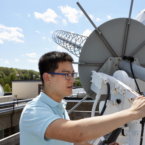 Summer research student Alan Dong helped transition the LES-9 satellite’s original analog communication devices to digital platforms during his internship.