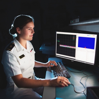 U.S. Naval Academy midshipman Emma Chesire worked on the Integrated Ka-band Radar Instrumentation System.
