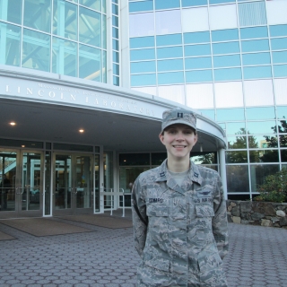 Capt. Stefanie Coward, a deputy flight commander with the 1st Space Operations Squadron, attends the Massachusetts Institute of Technology Lincoln Laboratory during her Space Tactics Internship, October 2017, at Lexington, Massachusetts.