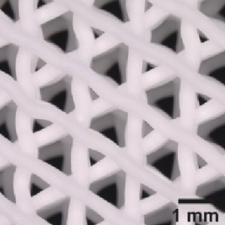 Triangular lattice structure printed with glass ink