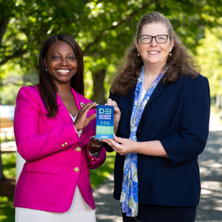 Sharon Clarke, the Human Resources Department’s employee relations and leaves manager, and Sarah Larson, the deputy director of the Human Resources Department, attended the Disability:IN conference in July to accept the award on behalf of the Laboratory.