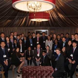 At a ceremony in Washington, D.C., Grant Stokes, seated center, head of the Space Systems & Technology Division and lead of the LINEAR program, recognized the 40 finalists of the Regeneron Science Talent Search with asteroids named in their honor.