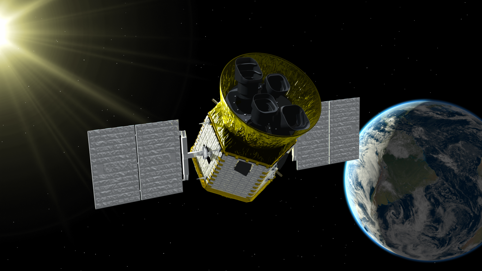 TESS's cameras, which will monitor planets passing in front of stars, were designed and built by Lincoln Laboratory engineers. Illustration: Chester Beals 