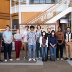 MMIP interns stand for a photo in the Lincoln Laboratory lobby.
