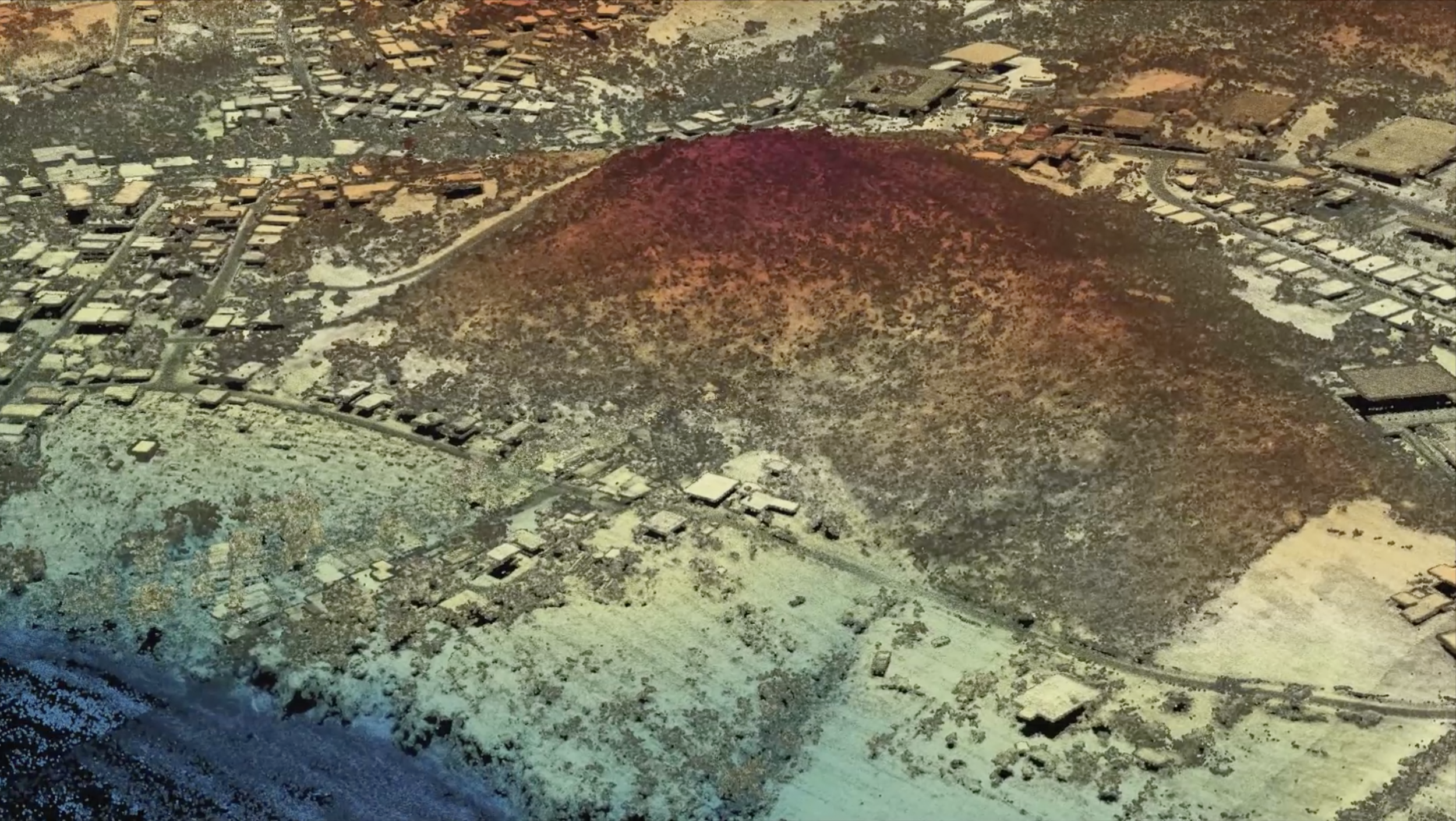 a lidar image of a hilltop