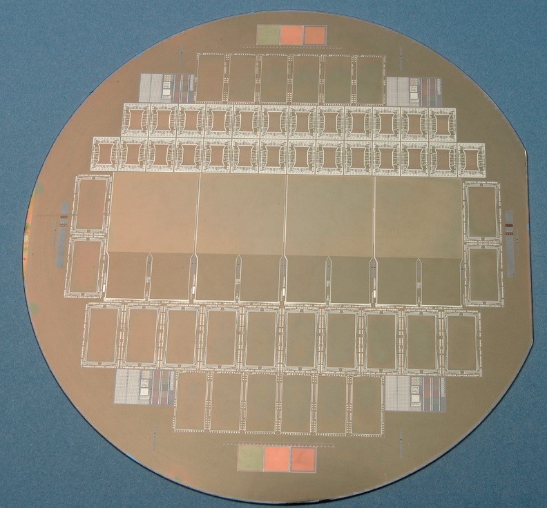 Pictured above is the REXIS focal plane, which contains the four Laboratory-built CCDs.