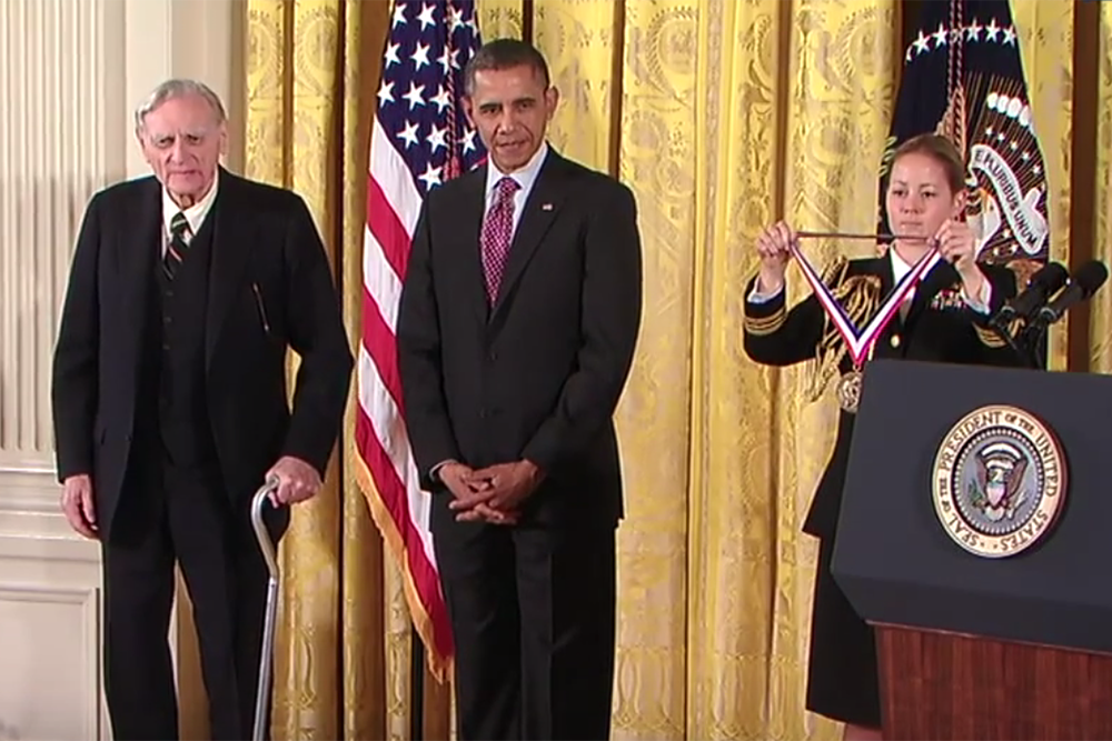 John Goodenough receiving National Medal of Science