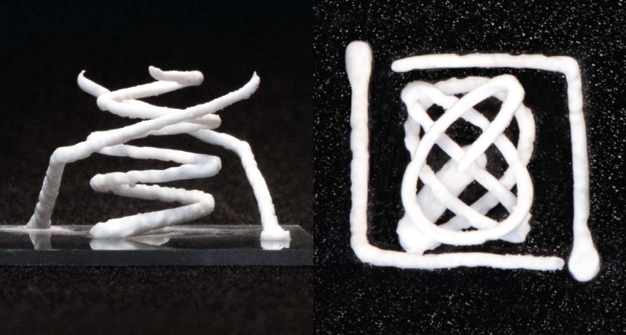 a side and top view of the MIT LL lissajous symbol 3D-printed