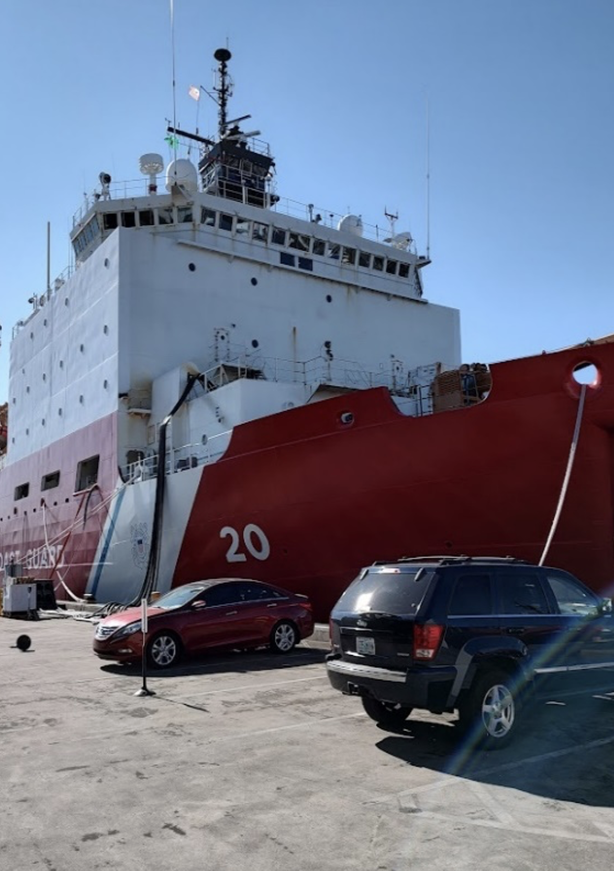 A photo of the Healy icebreaker docked in Seattle