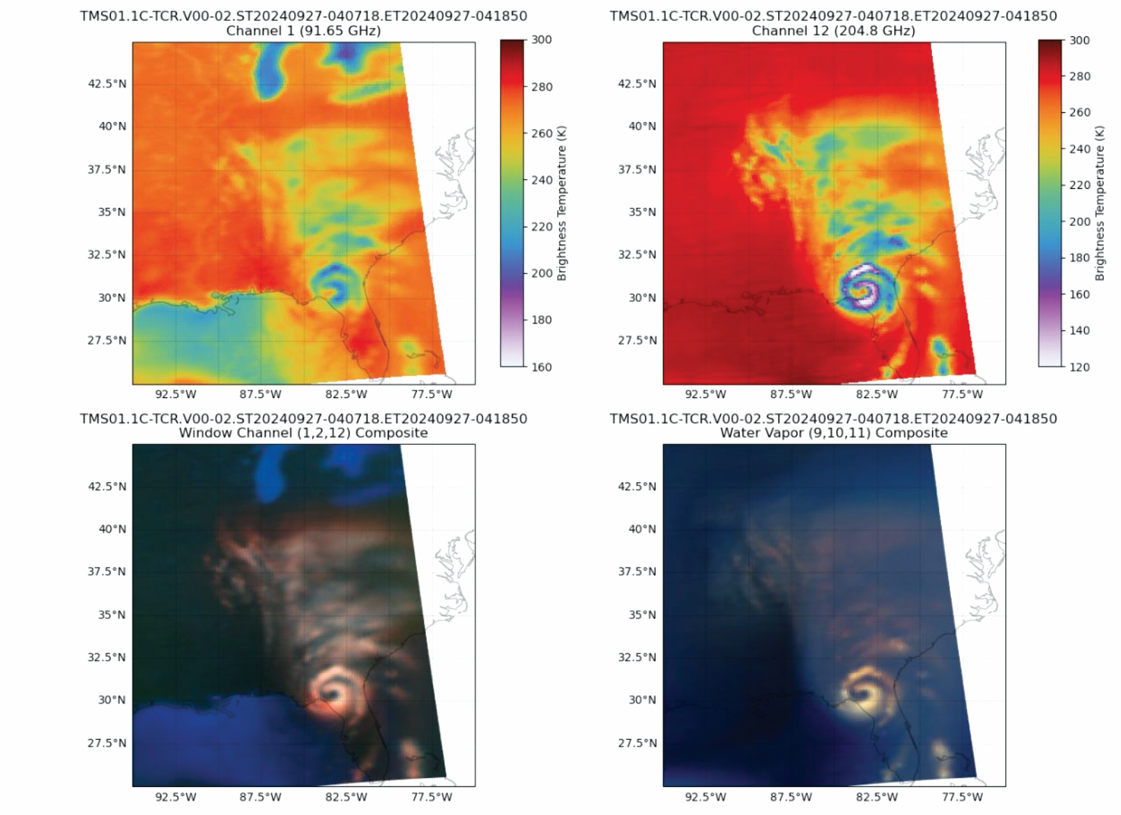 Composite images of Hurricane Helene