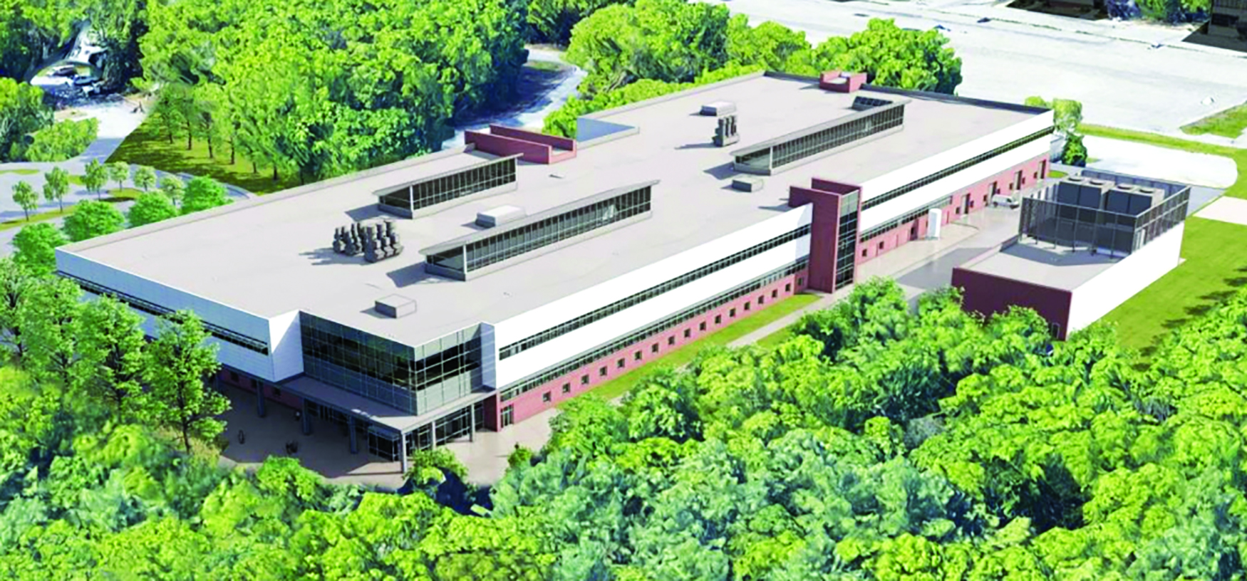 A design rendering shows the 290,000 square-foot EPF building. 