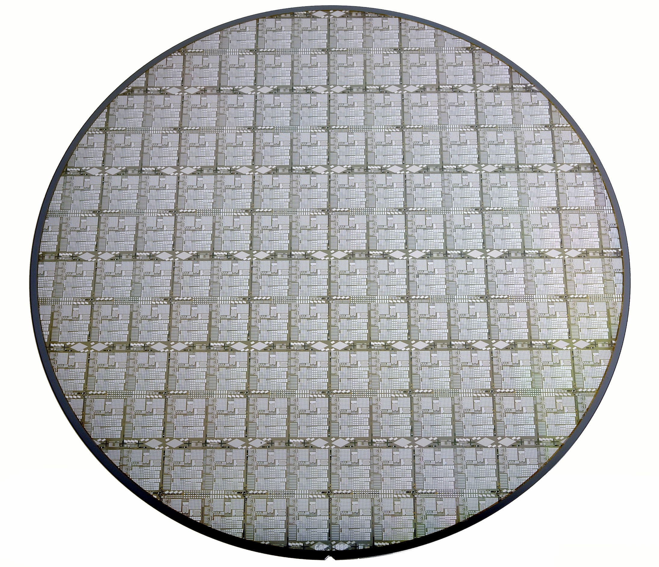  A finished 200-mm-diameter GaN-on-Si wafer. 