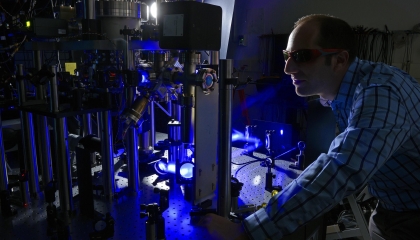Researchers at Lincoln Laboratory are studying methods to use trapped ions for large-scale quantum information processing.