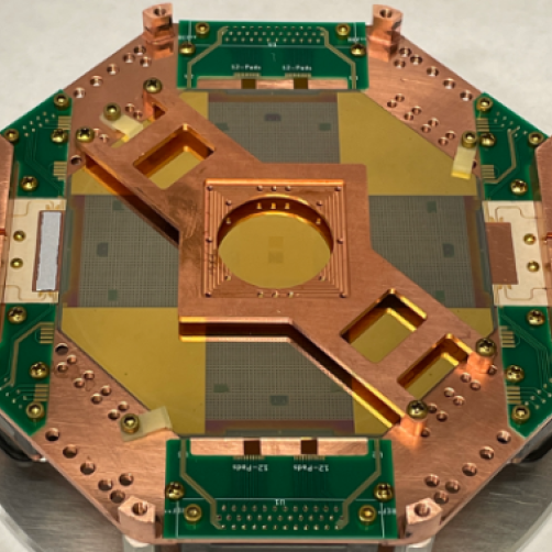 Prototype 100,000-pixel magnetic calorimeter array developed via collaboration between NASA GSFC and MIT Lincoln Laboratory. Photo: NASA GSFC