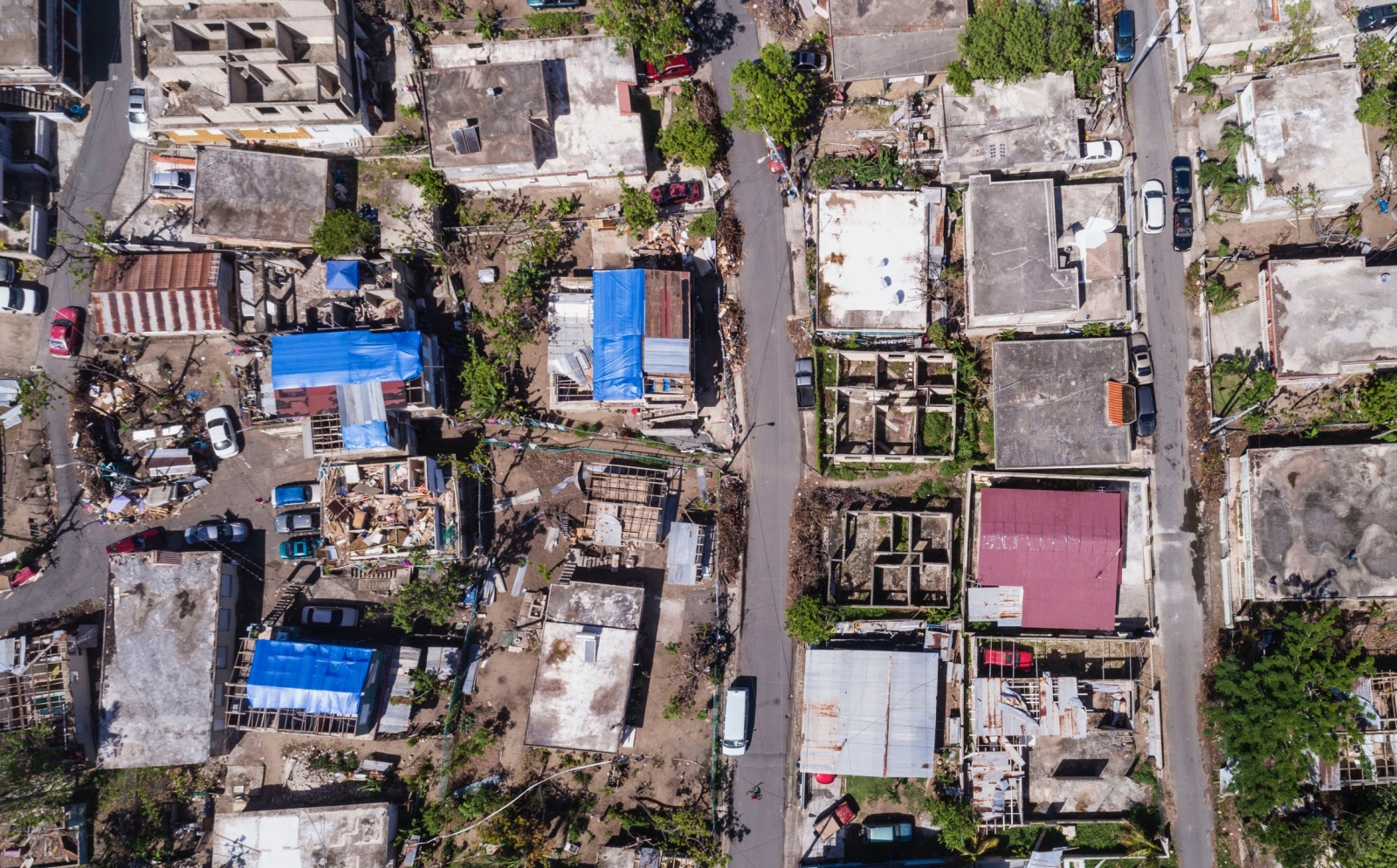 Hurricane damage in Puerto Rico from Hurricane Maria