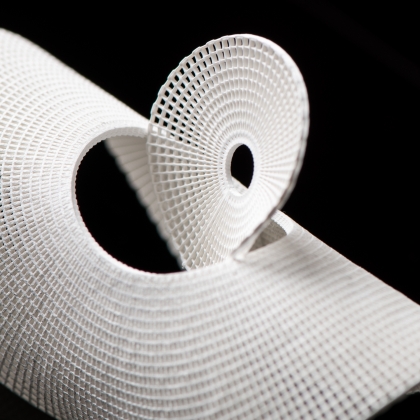 a 3D printed circular structure made of triblock copolymer composite inks.