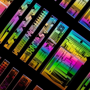 Fabricated silicon nitride integrated photonics circuits.