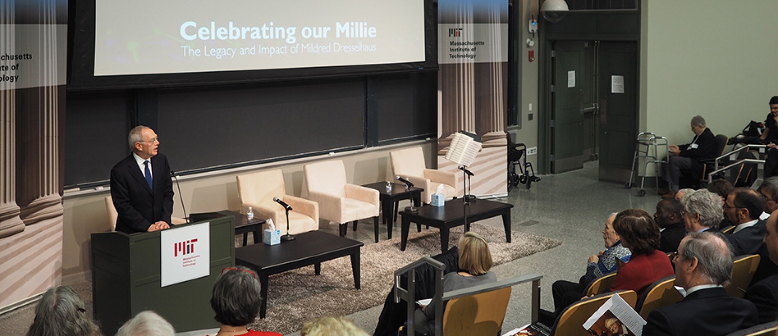 MIT President L. Rafael Reif welcomes family, colleagues, friends, former students, and other associates of the late MIT Institute Professor Mildred “Millie” Dresselhaus to a symposium celebrating her life and career. 