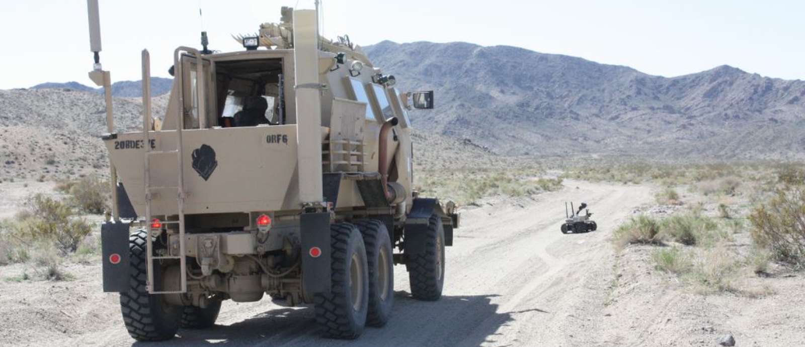 The Husky vehicle is equipped with a novel ground-penetrating radar that can detect explosive devices buried beneath the road.