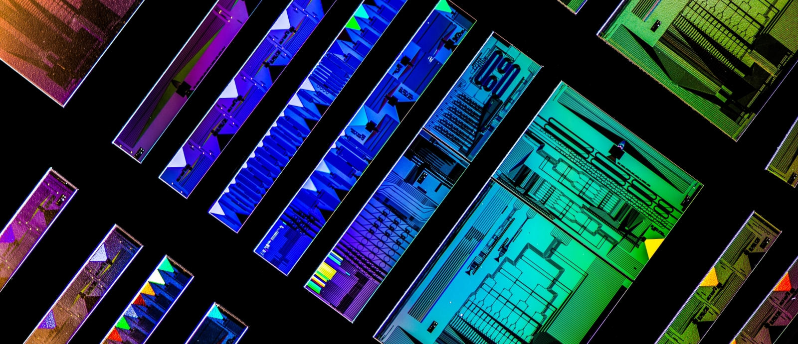 A prototype photonic integrated circuit. 