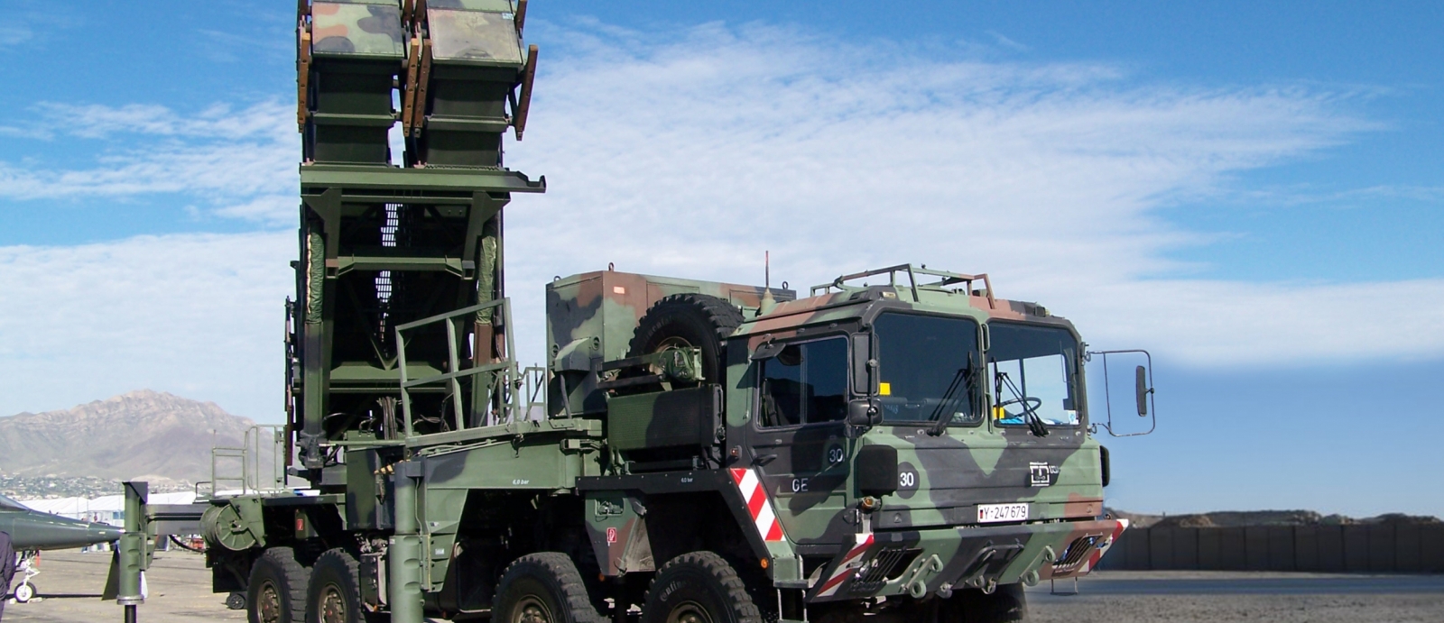 A Patriot missile launching system.