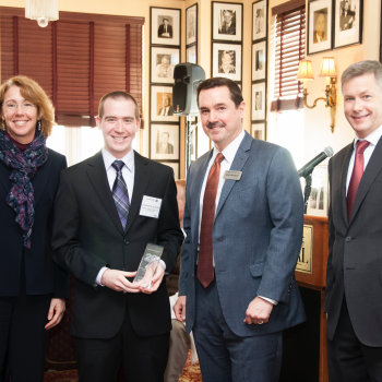MIT graduate student Alexander Feldstein, middle left, was honored as one of the 2017 "20 Twenties" during a ceremony held in Washington, D.C. Photo: Chris Zimmer