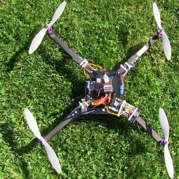 Commercial quadrotor from 3D Robotics modified for testing the novel technique
