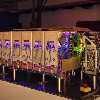 Photo of fiber combining laser