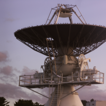 Outdoor photograph of a radar antenna was taken by a camera using the freeform optics design  