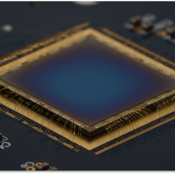 Photo of a packaged device fabricated using the innovative engineered substrates and chip-level thinning.