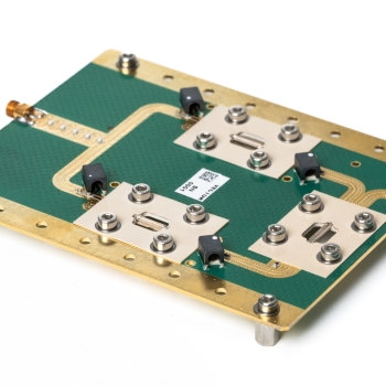 Photograph of the vector modulator board