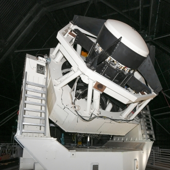 The SST is shown here inside its mountaintop enclosure at the White Sands Missile Range in New Mexico. 