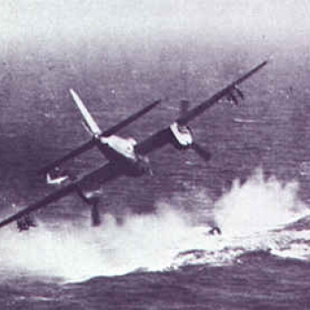 Aircraft with ASV radar An aircraft attacks a German U-boat after detecting and locating it with air-to-surface vessel (ASV) radar. Photo: MIT Museum.