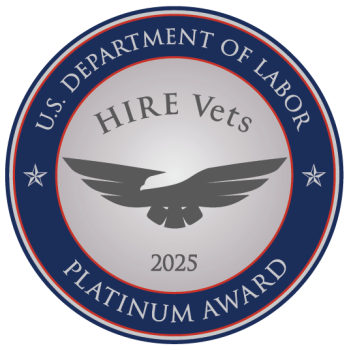 The emblem for the 2025 HIRE Vets Platinum Award
