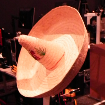 This ladar image above is of the sombrero seen here in a test setup.